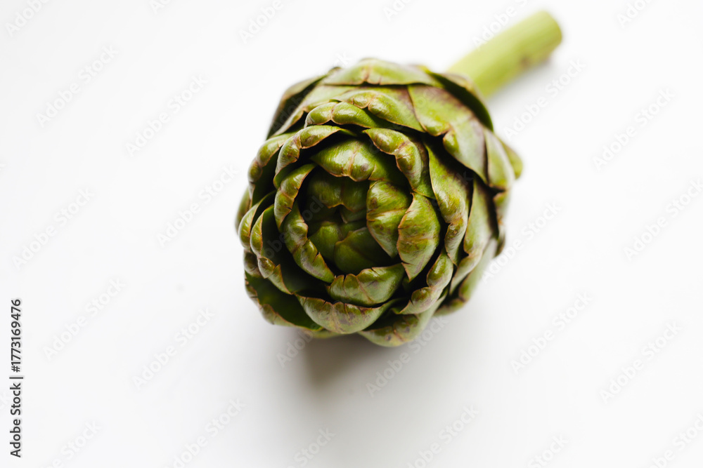 Obraz premium Purple artichoke on white background.