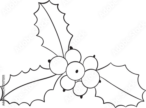 Christmas vector illustration with holly berry
