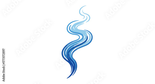 Elegant blue stream design for spa, wellness, or environmental concepts, conveying purity and natural beauty in branding and marketing materials