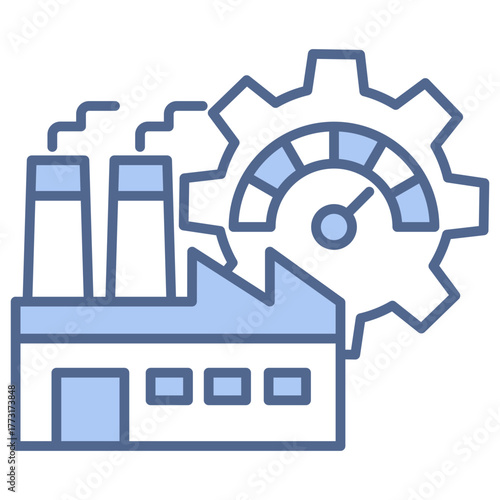 Industry Performance Blue Icon