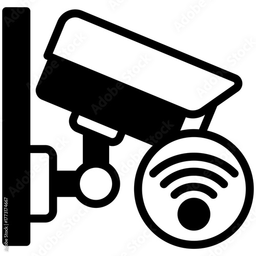 Security Camera Mini Illustration Icon. Use For Modern Concept, Print, Ui, Ux Kit, Web And App Development. Vector Related To Technology, Smart Home And More