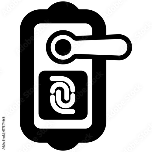 Door Lock Mini Illustration Icon. Use For Modern Concept, Print, Ui, Ux Kit, Web And App Development. Vector Related To Technology, Smart Home And More