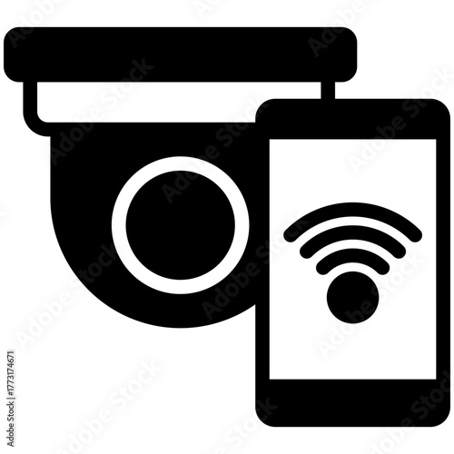 Security Camera Mini Illustration Icon. Use For Modern Concept, Print, Ui, Ux Kit, Web And App Development. Vector Related To Technology, Smart Home And More