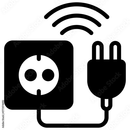 Smart Plug Mini Illustration Icon. Use For Modern Concept, Print, Ui, Ux Kit, Web And App Development. Vector Related To Technology, Smart Home And More
