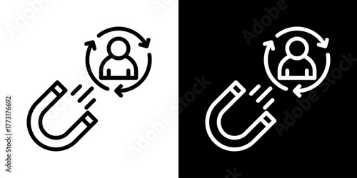 Retention Icon Of Line Black And White Style 