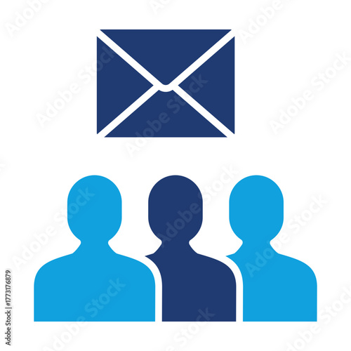 Subscriber List Flat Blue Icon