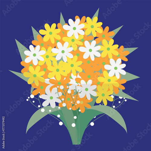 Decorative Colorful Flowers Set Vector Design