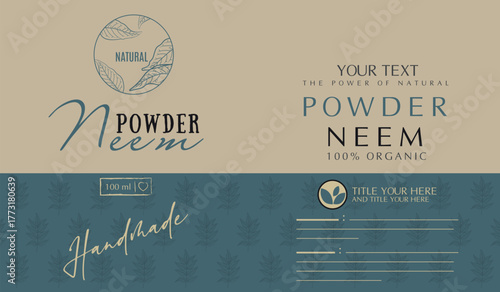 100ml Power Neem Stamp Label Vector Design