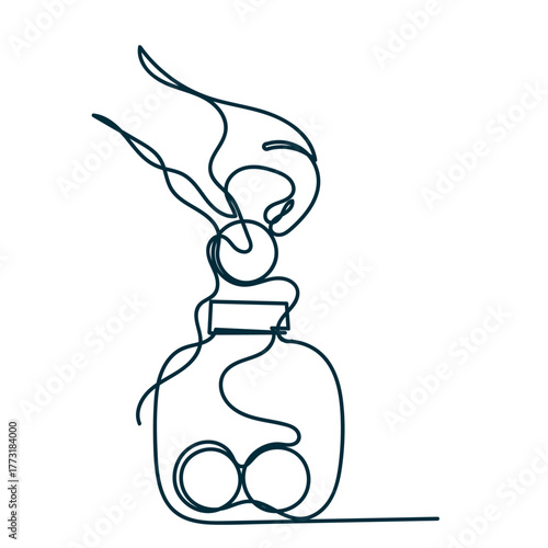 continuous line drawing hand put coin in to the jar