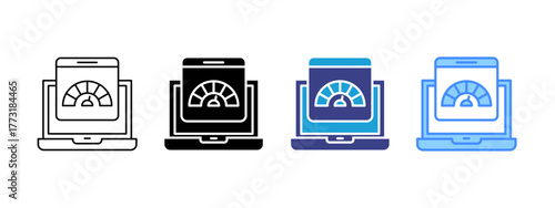 Dashboard icon set multiple style collection