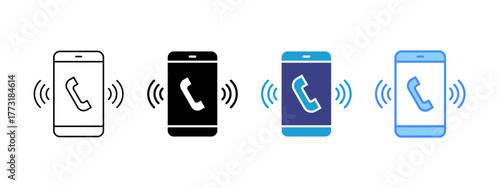 Phone Call icon set multiple style collection