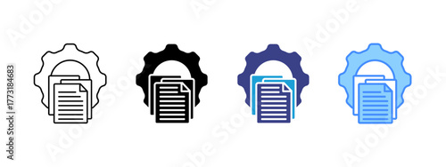 Project icon set multiple style collection