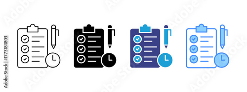 Task List icon set multiple style collection
