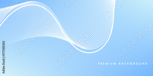 Minimalist blue background with elegant white flowing lines. Soft gradient and smooth curves create a clean, modern, and calming visual ideal for tech, corporate, or wellness themes.