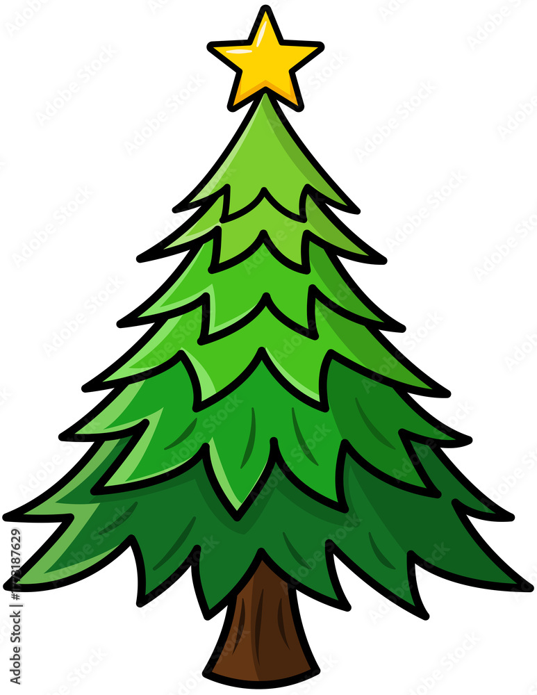Obraz premium christmas tree vector illustration
