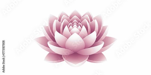 Elegant lotus flower artwork with soft pink and white gradients, layered petals, and balanced symmetry