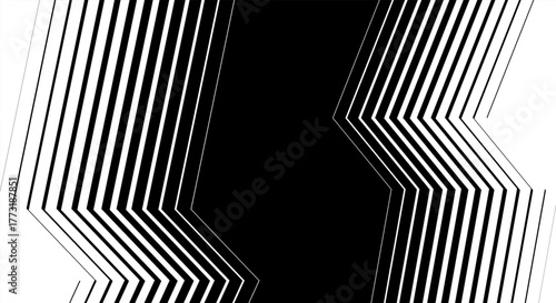 Abstract pattern with dynamic zigzag lines on a black background