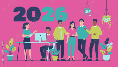 Business team collaboration and success goals for the year 2026