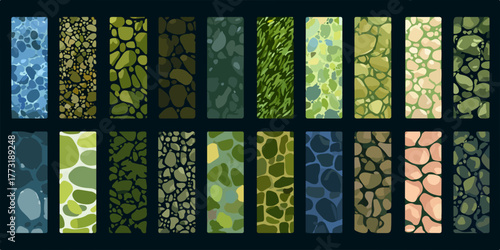 Découvrez une riche collection de motifs vectoriels abstraits, offrant une diversité de textures naturelles parfaites pour des fonds ou des créations graphiques contemporaines.