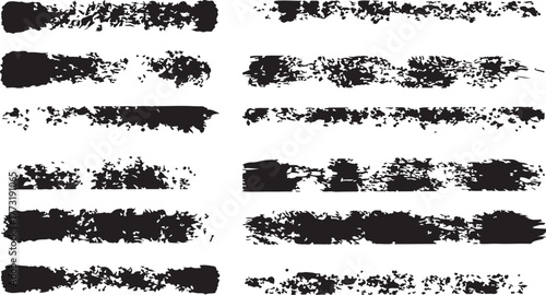 A collection of grunge-style brush stroke textures and distressed overlays, perfect for adding a gritty, handcrafted feel to digital designs and artwork