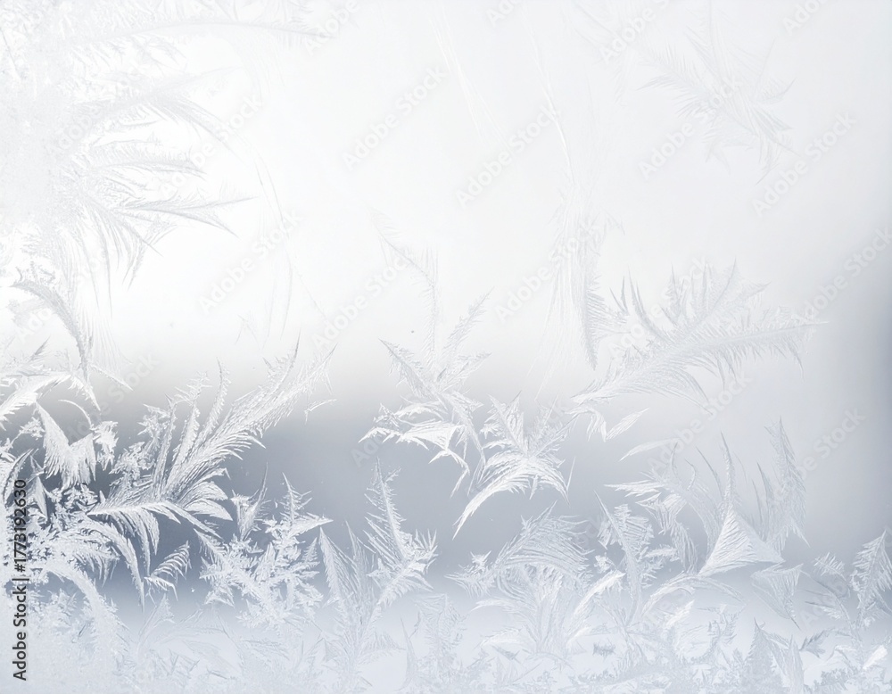 Fototapeta premium Frozen Leaves Close-up Minimal Winter Background