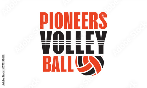 Volleyball Team Graphic – Pioneers Sports Emblem