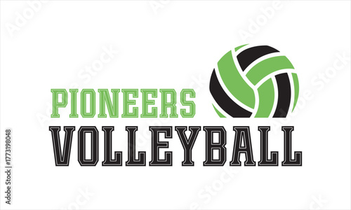 Volleyball Team Graphic – Pioneers Sports Emblem