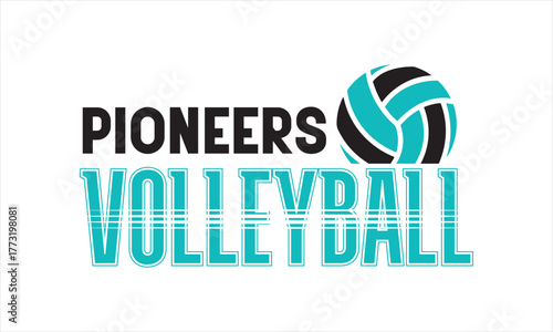 Volleyball Team Graphic – Pioneers Sports Emblem