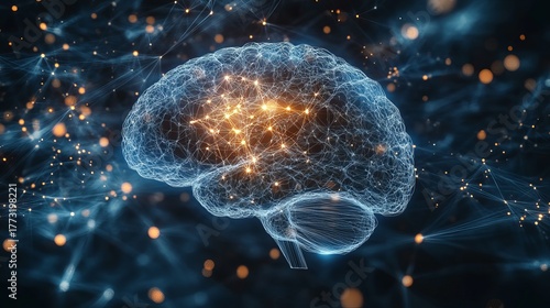 Unlock human potential with creative brainpower ideas, a dynamic representation of AI, intelligence, and connectivity for innovation and solutions