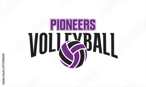 Volleyball Team Graphic – Pioneers Sports Emblem