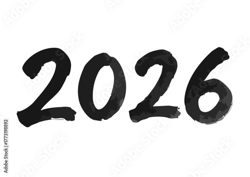 筆文字の2026（墨風・和風デザイン）