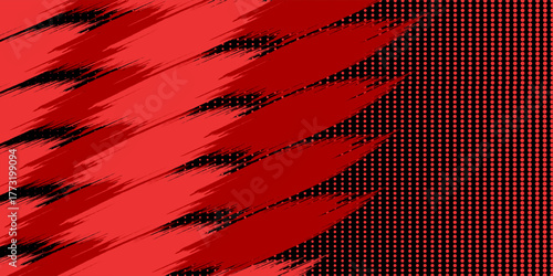 Background, contrast red and black color abstract template for business design. Technology style. You can use it for advertising, sports posters, templates, business presentations. Vector illustration