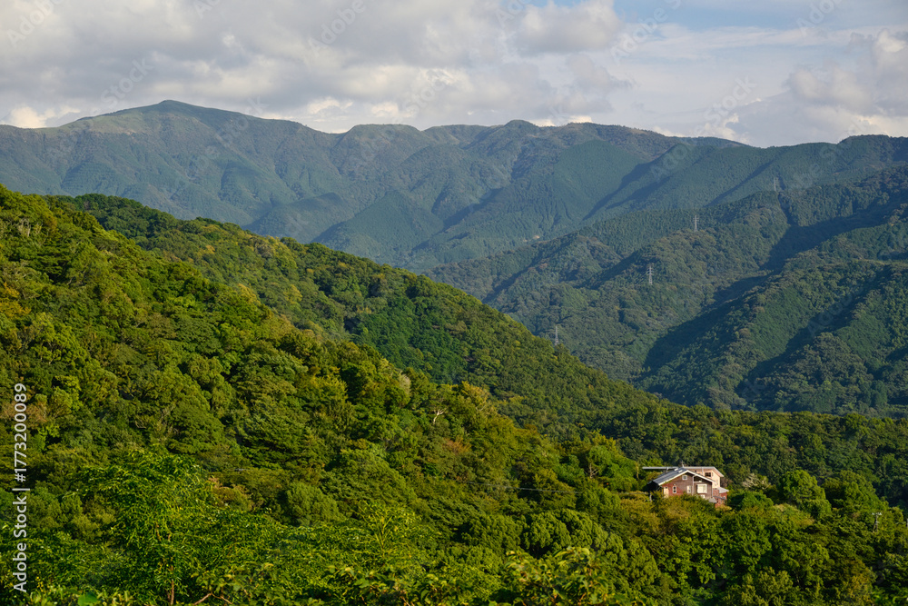 Fototapeta premium 山と小屋