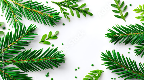 Fototapeta Naklejka Na Ścianę i Meble -  Festive Greenery A Fresh and Natural Holiday Arrangement.