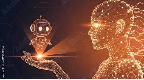 Digital AI rocket launching from a plexus network, symbolizing the rapid growth and future of artificial intelligence technology