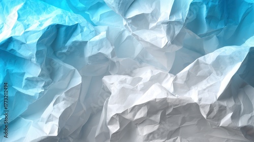 Crumpled White Paper Texture with Dynamic Folds and Organic Shapes