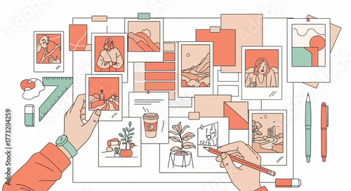 Conceptual Creation And Design Visualization With Hand Drawn Elements And Images