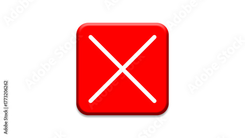 red cross checkmarks. wrong icons. Illustration of a bold red x mark centered on a white background indicating rejection or cancellation. website and app ui ux design