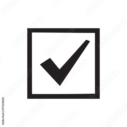 Black check mark inside a square box