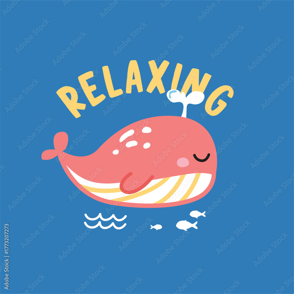 Fototapeta premium whale sleep vector set for kids product