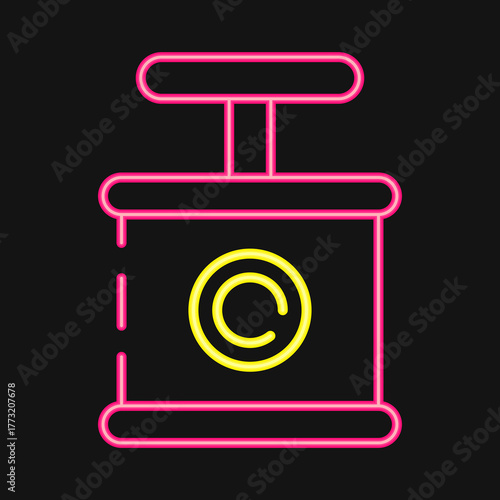 Icon tnt. Gold mining elements. Icon in neon style.