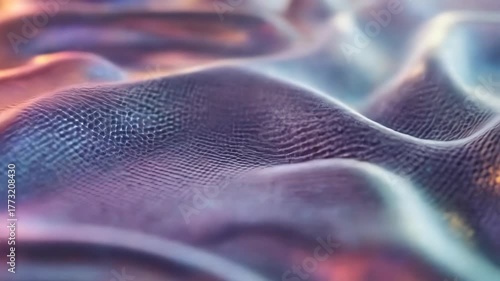 Abstract digital landscape with fluid shapes and colorful gradients