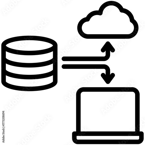 Cloud Computing Icon, Mini Illustration Relate To Industry 4-0, Modern Industry. Use For Modern Concept, Ui, Ux Web And App Development.