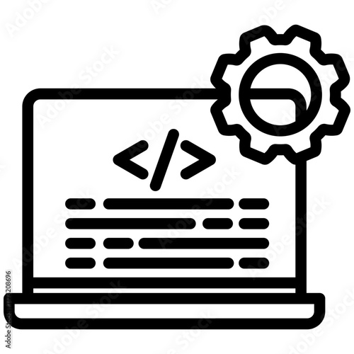 Programming Icon, Mini Illustration Relate To Industry 4-0, Modern Industry. Use For Modern Concept, Ui, Ux Web And App Development.