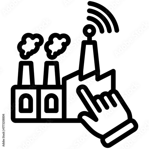 Automation Icon, Mini Illustration Relate To Industry 4-0, Modern Industry. Use For Modern Concept, Ui, Ux Web And App Development.