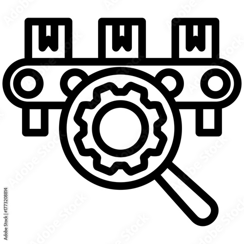 Process Control Icon, Mini Illustration Relate To Industry 4-0, Modern Industry. Use For Modern Concept, Ui, Ux Web And App Development.