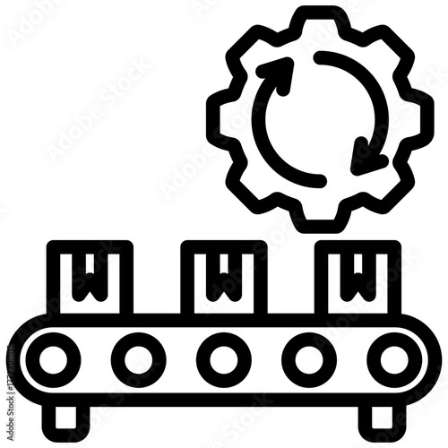 Automation Icon, Mini Illustration Relate To Industry 4-0, Modern Industry. Use For Modern Concept, Ui, Ux Web And App Development.