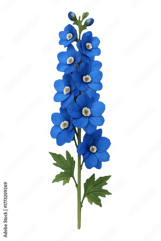 Fototapeta premium Delphinium flower isolated on transparent background