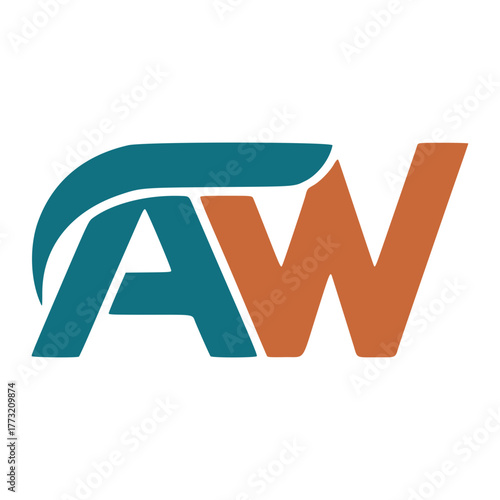 Stylized 'AW' logo featuring interconnected letters, for any Corporate, Brand, Business