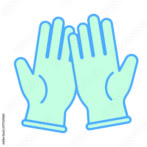 Medical gloves, medical gloves icon isolated on white, healthcare, protection, safety, hygiene, latex gloves, surgical gloves, hospital equipment, doctor tools, infection control, sterile, medical